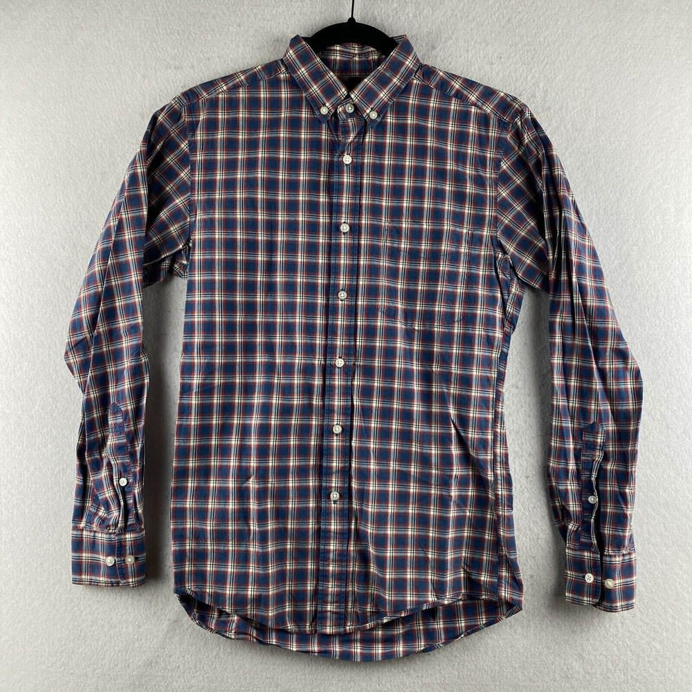 Uniqlo Button-Up Shirt Mens XS X-Small Multicolor Plaid Long Sleeve Pocket